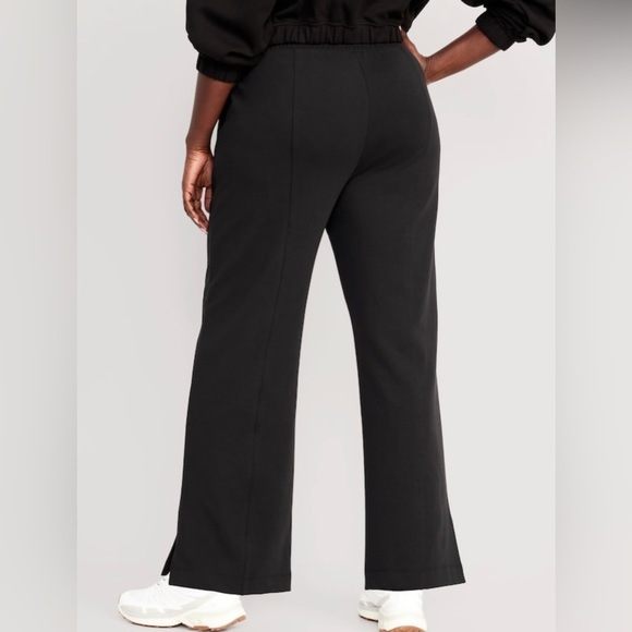 NWT! Black High-Waisted Dynamic Fleece Wide-Leg Trouser Pants - Multiple Sizes - Picture 6 of 8